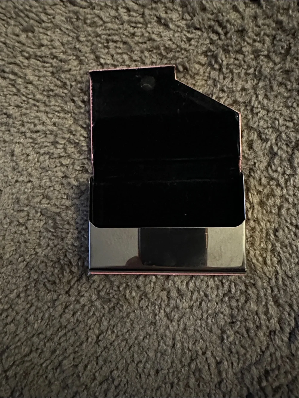 Pink Card Holder with Metal Accent